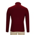 thumbnail image 5 of Burgundy Wine Mens Thick Crochet Warm Cable Knit Basic for Man Long Sleeve Turtleneck Sweater Brunch Fall Winter 2025 Clothes Regular Fit Country Concert Y2K M, 5 of 7