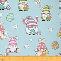 jejeloiu Colorful Cartoon Gnome Fabric by the Yard 1 Yard,Magic Egg Home Decor Fabric by the Yard,Chic Flower Daisy Sewing Fabric For Girls Boys,Ultra Soft Home Decor
