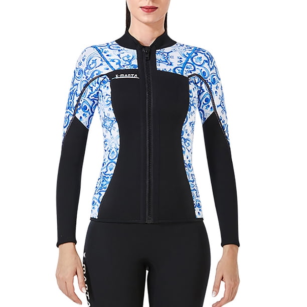 Vela de buceo 3mm Tops de traje de neopreno Premium neopreno Tits UV Protección de UV Buceo de buceo Scuba de canoa para aeróbicos de agua Snorkeling Blue XXL seitruly OD003290-10