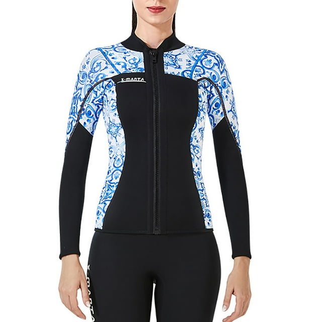 Vela de buceo 3mm Tops de traje de neopreno Premium neopreno Tits UV Protección de UV Buceo de buceo Scuba de canoa para aeróbicos de agua Snorkeling Blue XXL seitruly OD003290-10