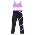 thumbnail image 4 of Linjinx Kids Girls Sleeveless Tank Top Vest with Color Block Leggings Set Gymnastics Dance Skating Light Purple 10, 4 of 6