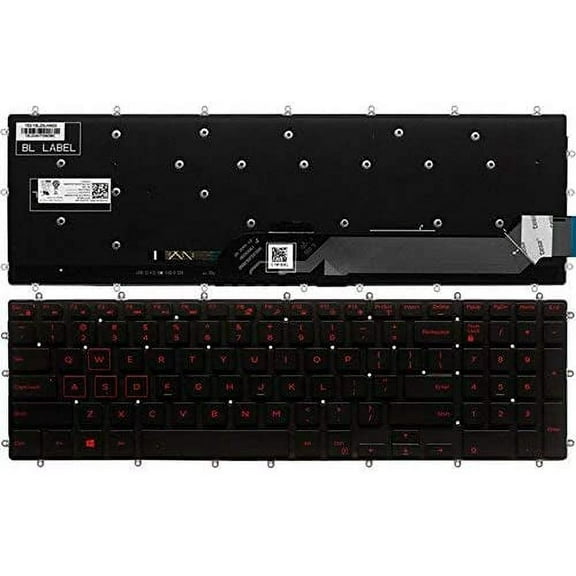 US Red English Backlit Laptop Keyboard (Without palmrest) Replacement for Dell Inspiron 2 in 1 7778 7779 7577 7773 3R0JR 03R0JR Light Backlight
