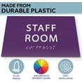 thumbnail image 4 of ADA CENTRAL SIGNS - 6" X4" Staff Room Sign - ADA Compliant Tactile Graphics Grade 2 Braille Text | Wall Mount Plastic Staff Privacy Signs for Offices, Hotels, Schools, Apartments, and Restaurants, 4 of 7