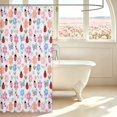 thumbnail image 3 of Erosebridal Retro Ladybug Shower Curtain 72Wx78L,Cartoon Flowers Bath Curtain,White Blue, 3 of 5