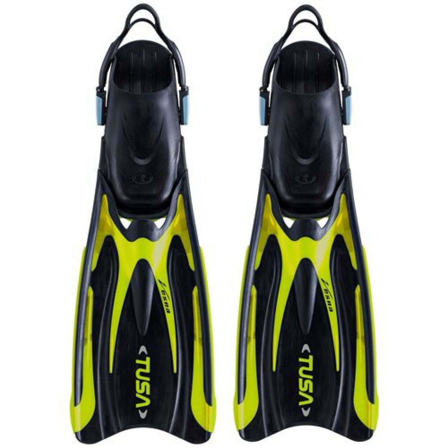 TUSA Imprex Duo Open Heel Dive Fins with Anatomic Fin Strap Fishtail Blue 