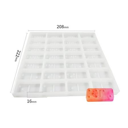 

Professional Domino Molds for Resin Casting Jumbo Silicone Dominoes Mold 28 Cavities Baking Molds Flexible and Non-Stick Design for Ideal for Mold Soap Jelly Cake Ornaments