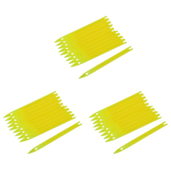 30 Pcs Yellow Plastic Fishing Net Repair Needle Shuttles Bobbin 2