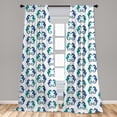 thumbnail image 5 of Ambesonne Seahorse Curtains, Nautical Creatures Oceanic, Pair of 28"x95", Sea Blue Dark Violet, 5 of 5