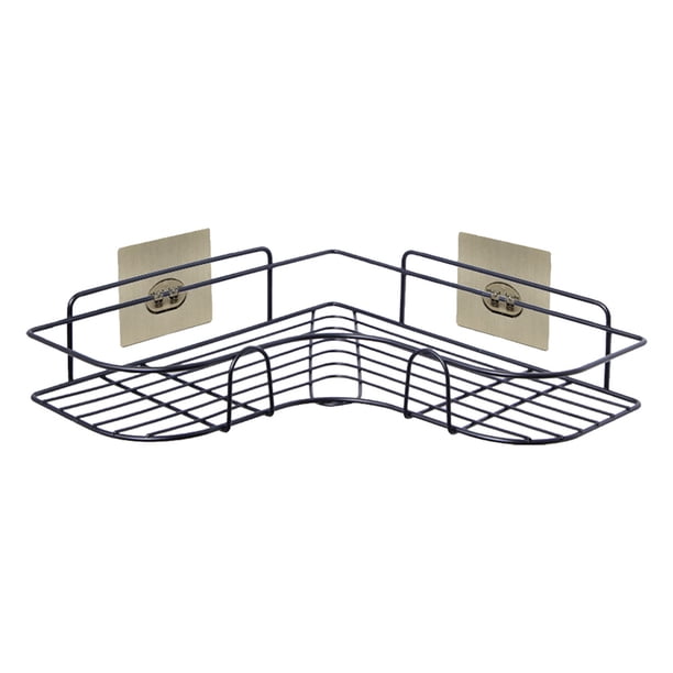 Triángulo Sin Perforaciones Esquina Triángulo Hierro Arte Estante Almacenamiento Montado en La Pared Baño Cosméticos Estante Almacenamiento (triangular Negro)