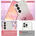 thumbnail image 3 of Phone Case for Samsung Galaxy S23 FE Case Clear Glitter Sparkle Aesthetic Samsung S23 FE Case Silicone Soft Flower Transparent Shockproof Cover Purple Slim (Pink), 3 of 14