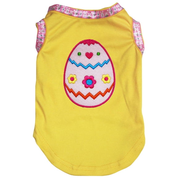 Petitebelle Pink Easter Egg Puppy Dog Shirt (Yellow, Small)