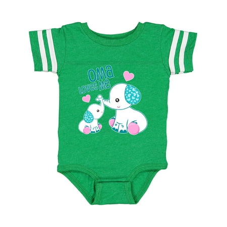 

Inktastic Oma Loves Me-cute elephants Gift Baby Boy or Baby Girl Bodysuit