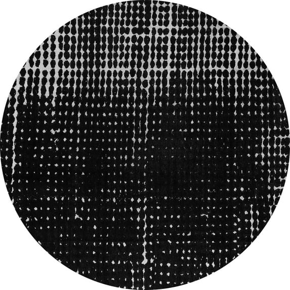 Ahgly Company Indoor Round Abstract Gray Modern Area Rugs, 6' Round