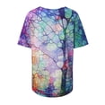 thumbnail image 3 of Pompotops Nouveau T-shirt à Manches Courtes Imprimé Fleurs Colorées pour Femmes, 3 of 7