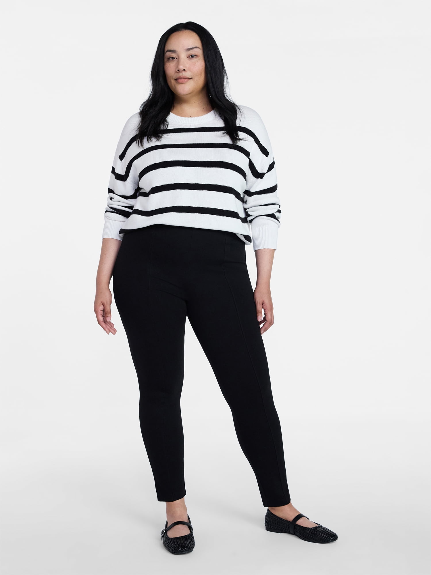 Time and Tru Women's Ponte Knit Skinny Pants, Sizes S-XXXL