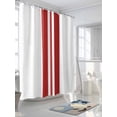 thumbnail image 3 of Holiday Themed Shower Curtain Set ，Waterproof Fabric Shower Curtains Red Stripes Shower Curtains for Bathroom,Bathroom Decor 36"x78", 3 of 6