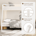 thumbnail image 3 of Einfach Metal Twin over Full Size Bunk Bed Frame with Full-Length Guardrail & Removable Stair, White, 3 of 9