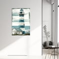 thumbnail image 3 of ZHONGYUTONG Lighthouse Wall Art Rustic Canvas Seascape Pictures Print Ocean Coastal Painting Teal Poster for Bedroom Decor Framed (28.00" x 42.00"), 3 of 5
