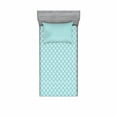 thumbnail image 2 of Abstract Bedding Set with Sheet & Covers, Circles Polka Dots Button Like Simple Repetitive Design Retro Style, Printed Bedroom Decor 2 Shams, 4 Sizes, Pale Blue White, by Ambesonne, 2 of 3
