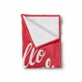 thumbnail image 2 of Hello Summer Soft Flannel Fleece Throw Blanket, Hand Written Looking Calligraphy Simplistic Summer Themed Layout, Cozy Plush for Indoor and Outdoor Use, 50" x 60", Dark Coral and White, by Ambesonne, 2 of 6