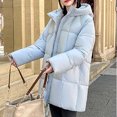 thumbnail image 4 of Fewfanhot Womens Jacket Thickened Winter Coat Hooded with Deep Pockets, Ladies Warm Winter Jacket, 4 of 9
