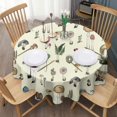 thumbnail image 3 of Colorful Mushroom Frog Black Pattern Round Tablecloth 60"x60",Wrinkle Wipeable Table Cloth for Kitchen Dining Room Picnic Patio Party, 3 of 6
