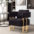 thumbnail image 3 of Black Teddy Fleece Sofa Chair | For Dressing and Reception Areas | Metal Legs with Strong Structure | Provides a Comfortable Resting Place, 3 of 6