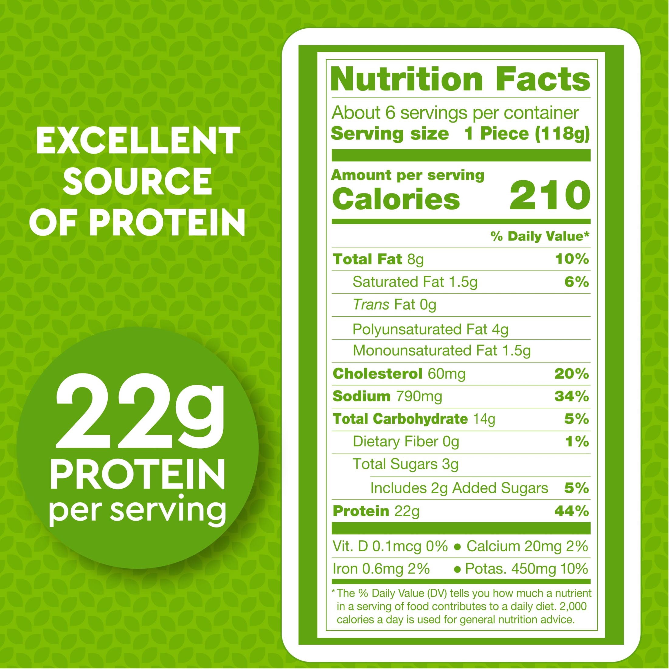 Just Bare Fully Cooked Lightly Breaded Chicken Breast Original Fillets 12 lb, 22g of Protein, Serving Size 1 Pieces