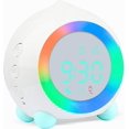 thumbnail image 1 of (Blanco) Reloj despertador para niños Dígitos luminosos, luz LED Luz nocturna para despertar, Mañana Noche Niños Volumen ajustable Posponer USB Reloj despertador recargable Luz nocturna, 1 of 5