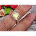 thumbnail image 5 of 2.55 Carat Classic 7mm Cushion Champagne Diamond Moissanite wedding Bands Engagement Ring on 10k Rose Gold, 5 of 5