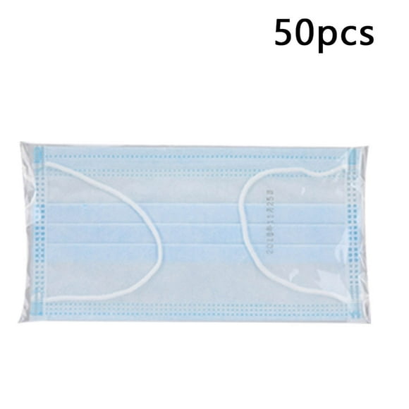 FYBTO 50pcs Breathable Non-woven 3 Layers Disposable Dust Mask Face Protective Respirator (Blue)-090701