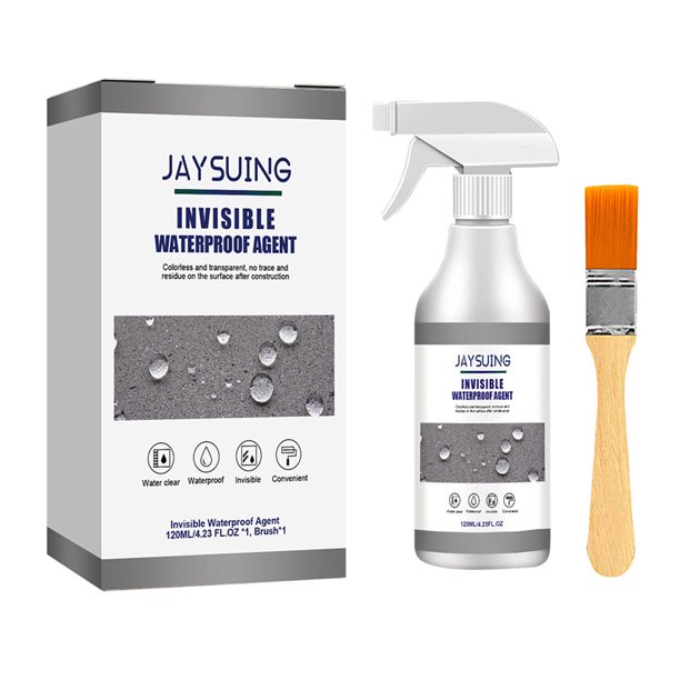 Sellador invisible a prueba de fugas en aerosol impermeable de 120 ml de secado rápido con cepillo (1 juego)