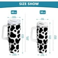 thumbnail image 3 of 30 oz Tumbler with Handle Lid and Straw Insulated Water Tumbler Stainless Steel Water Cup Mug Bottle Reusable Cup Holder Friendly Cow Print, 3 of 6