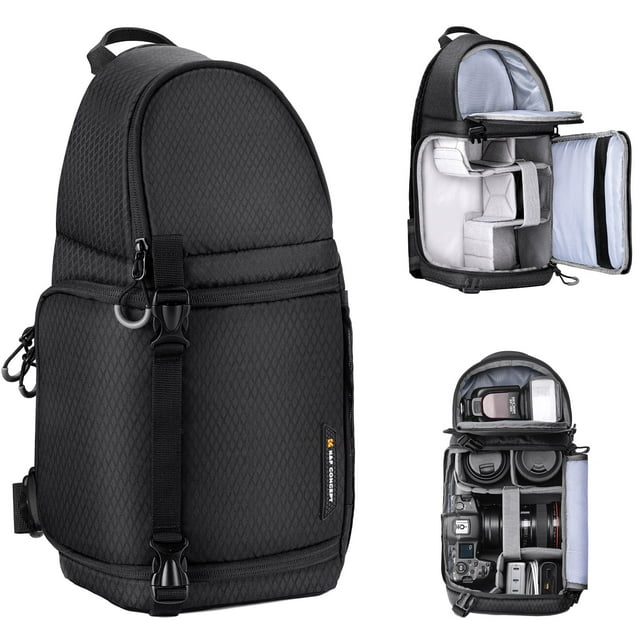 K&F Concept Camera Sling Bag, Waterproof Crossbody Bag Camera Shoulder Backpack DSLR/SLR Camera Case Photography Bags