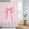 thumbnail image 4 of Shower Curtains for Bathroom, Pink Bow Waterproof Fabric Shower Curtain, Cute Watercolor Girls Cartoon Luxury Decorative Bathroom Curtain for Bathtub, 66"x72", No Hooks Included, 4 of 9