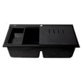 thumbnail image 3 of Alfi Brand Ab3418Dbdi-Bla Black 33"" Granite Composite Workstation Step Rim Double Bowl Drop In Sink With Accessories, 3 of 9