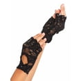 thumbnail image 2 of Women's Lace Keyhole Fingerless Gloves, Black, One Size, 2 of 3