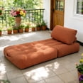 thumbnail image 2 of Leumius Folding Sofa Bed,Corduroy Fabric Convertible Sleeper Sofa Chair with Back Support and Pillow,Boneless Foldable Mattress Futon Chair Bed Floor Sofa for Living Room Bedroom,Orange, 2 of 6