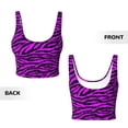 thumbnail image 6 of Sports Bras for Women Workout Tank Tops, Black purple zebra print Running Vest with Removable Cups, 6 of 7