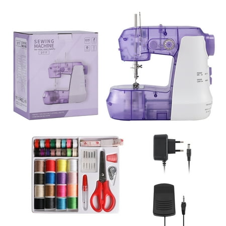Sewing Machine for Beginners with Table and Finger Guard & Light 42Pcs Sewing Kits Mini 2-Thread 2-Speed 2-Switches Foot Pedal，Portable Samll Electric Sewing Machines for Kids Ages 8-12