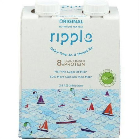 Ripple Original Pea Milk, 32 fl oz (Pack of 4)