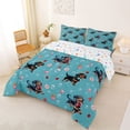 thumbnail image 2 of Homewish Dachshund Dog Full Size Comforter Sets,Cherry Donut Bedding Comforter Set,Blue,Colorful Stars Reversible,3 Pieces,1 Comforter and 2 Pillowcases, 2 of 7