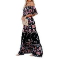 thumbnail image 5 of Colisha Women Vintage Floral Dress Elegant Strapless Dress Evening Cocktail Party Maxi Dress Floral XL, 5 of 7