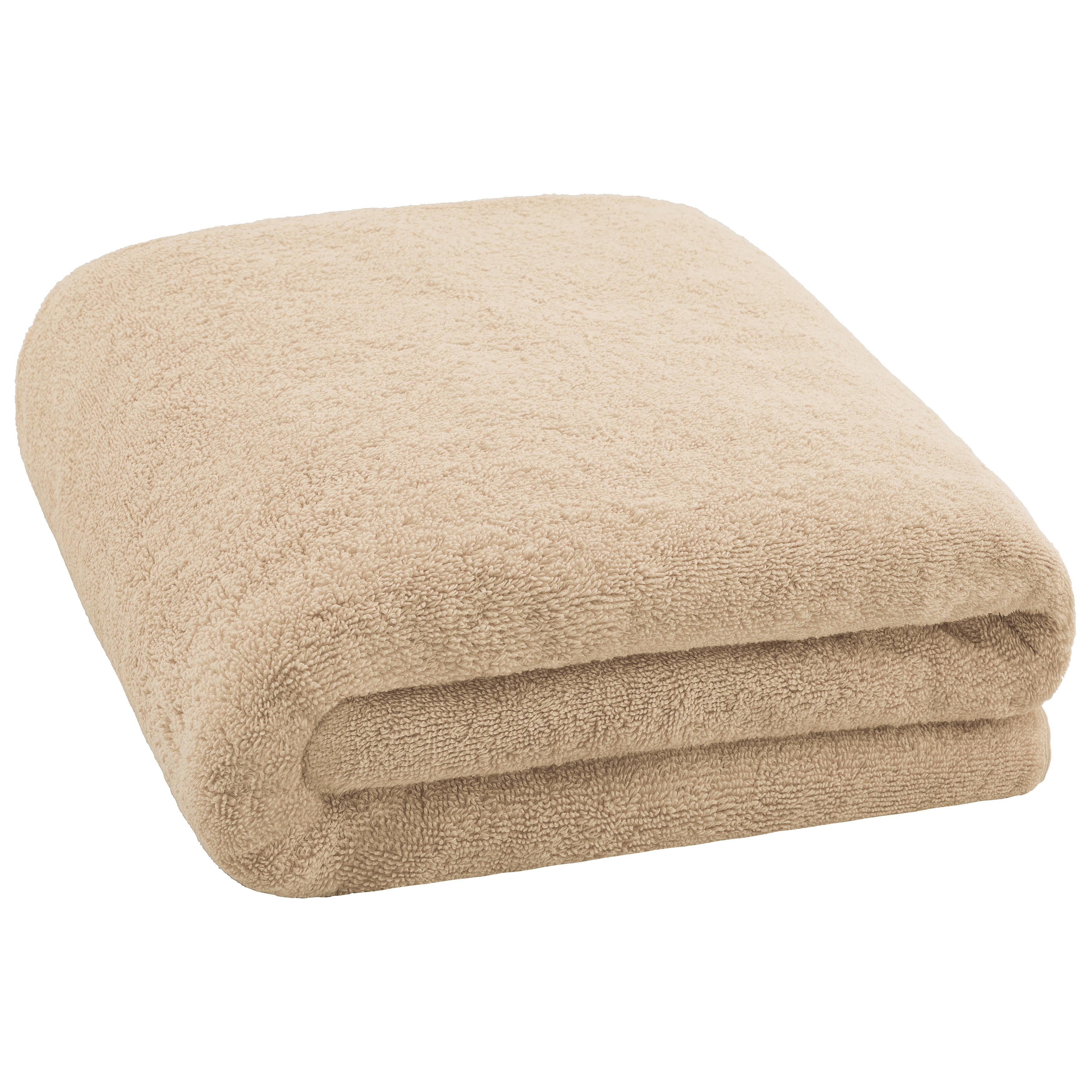 Cotton Paradise 100% Cotton 40 by 80 inches Bath Sheet, Soft Absorbent Quick Dry Towels for Bathroom, Beige