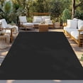 thumbnail image 2 of Black Pure Color Outdoor Rug for Patio/Deck/Porch, Non-Slip Large Area Rug 6 x 9 Ft, Aesthetics Contemporary Luxury Indoor Outdoor Rugs Washable Area Rugs, Reversible Camping Rug Carpet Runner, 2 of 8