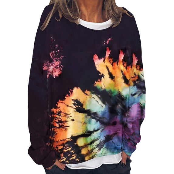 Womens Sweatshirts Jumper Crewneck Casual Pullover Tops Halloween Print Long-sleeved Sweatshirt Casual Blouse Pullover