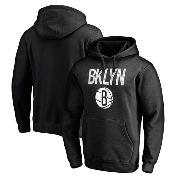 Men's Black Brooklyn Nets Hometown Collection Post Up Pullover Hoodie