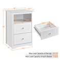 thumbnail image 4 of Yaheetech End Table Side Table with 2 Drawer and Cubby,White, 4 of 8