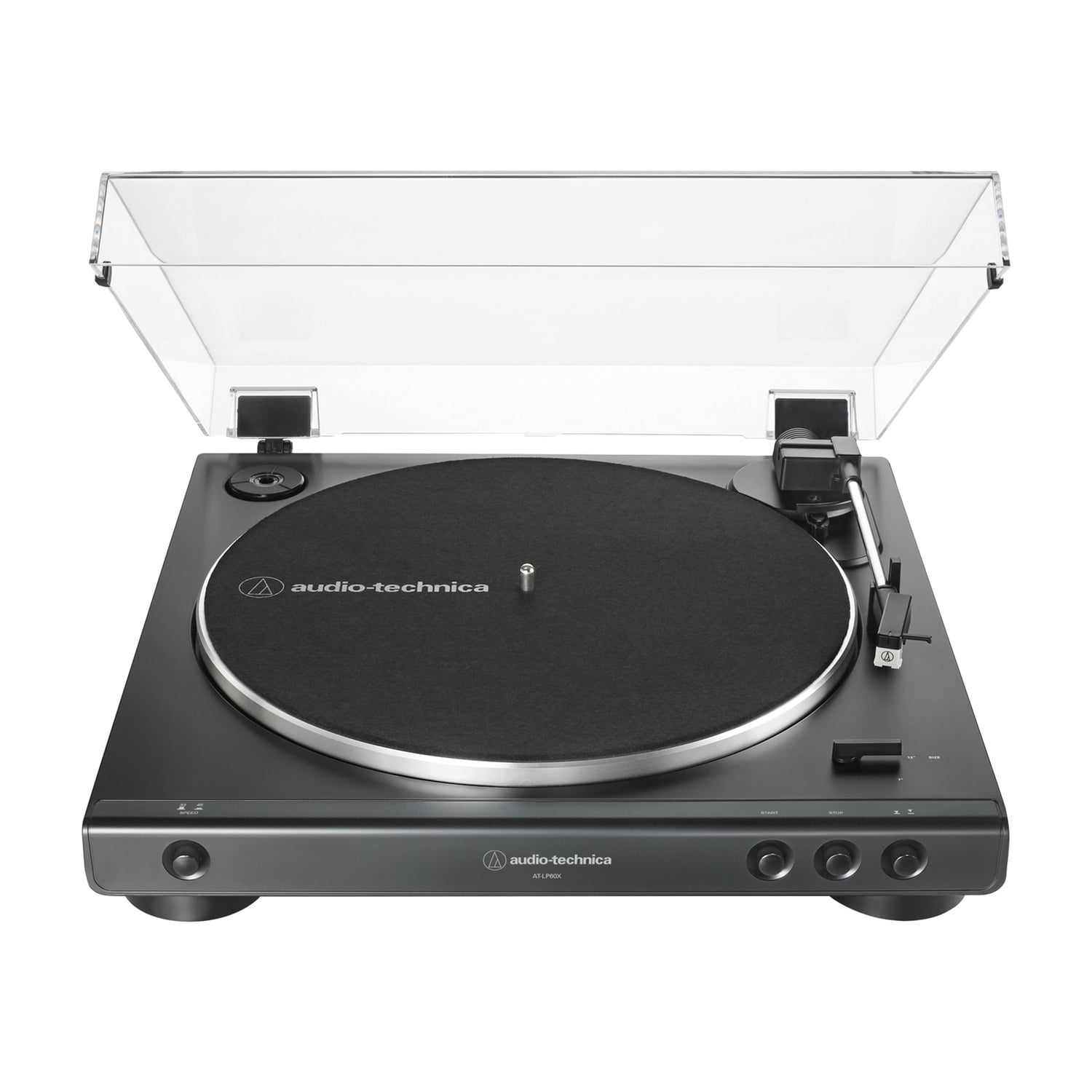 Audio-Technica 2-Speed Belt-Drive Fully Automatic Turntable with 45 RPM Adapter, Switchable Phono Preamp, and RCA Out, AT-LP60X, Black
