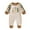 Beige, variant on Infant Boys Thanksgiving Turkey Applique Jumpsuit Plaid Color Long Sleeve Romper Outfit Sets